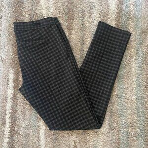 KUT from the Kloth Gray & Black Gingham Plaid Elyse Checkered Stretchy Pants 10